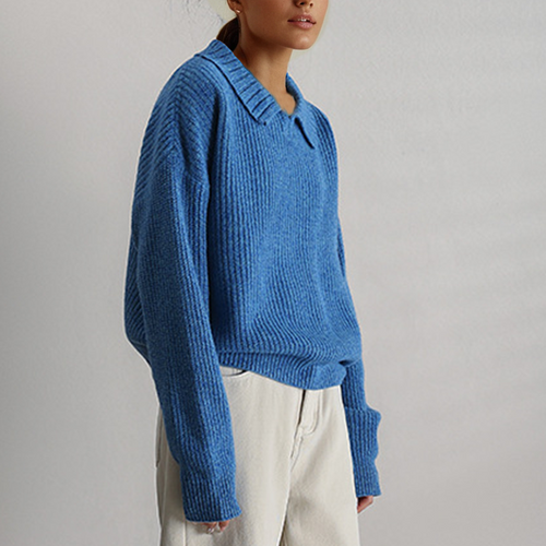 Stilla | Strik Løs Sweater med Lange Ærmer