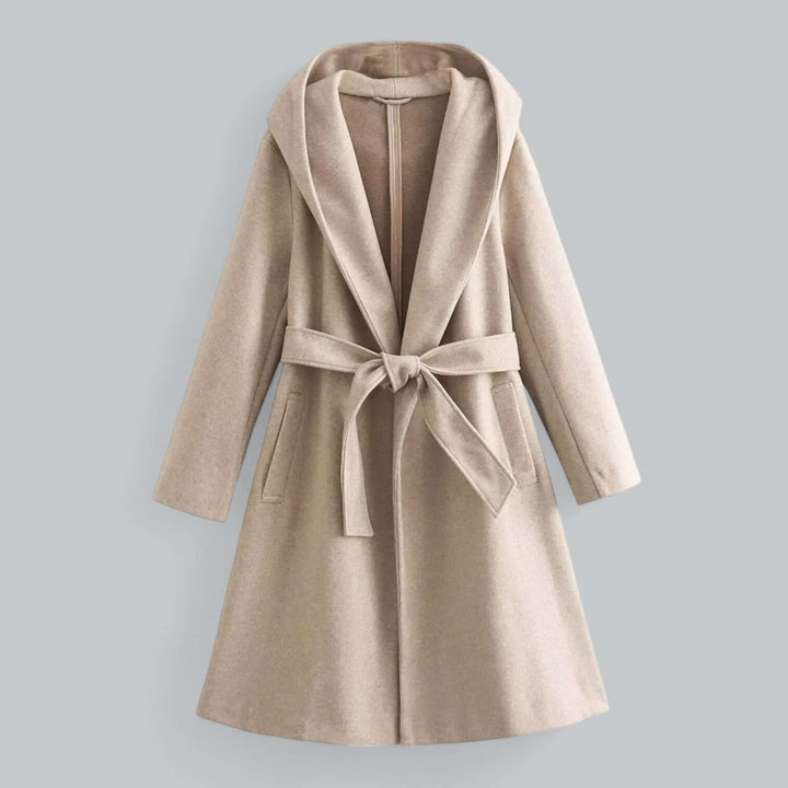 Stilla | Dame Hoodie Lang Trenchcoat