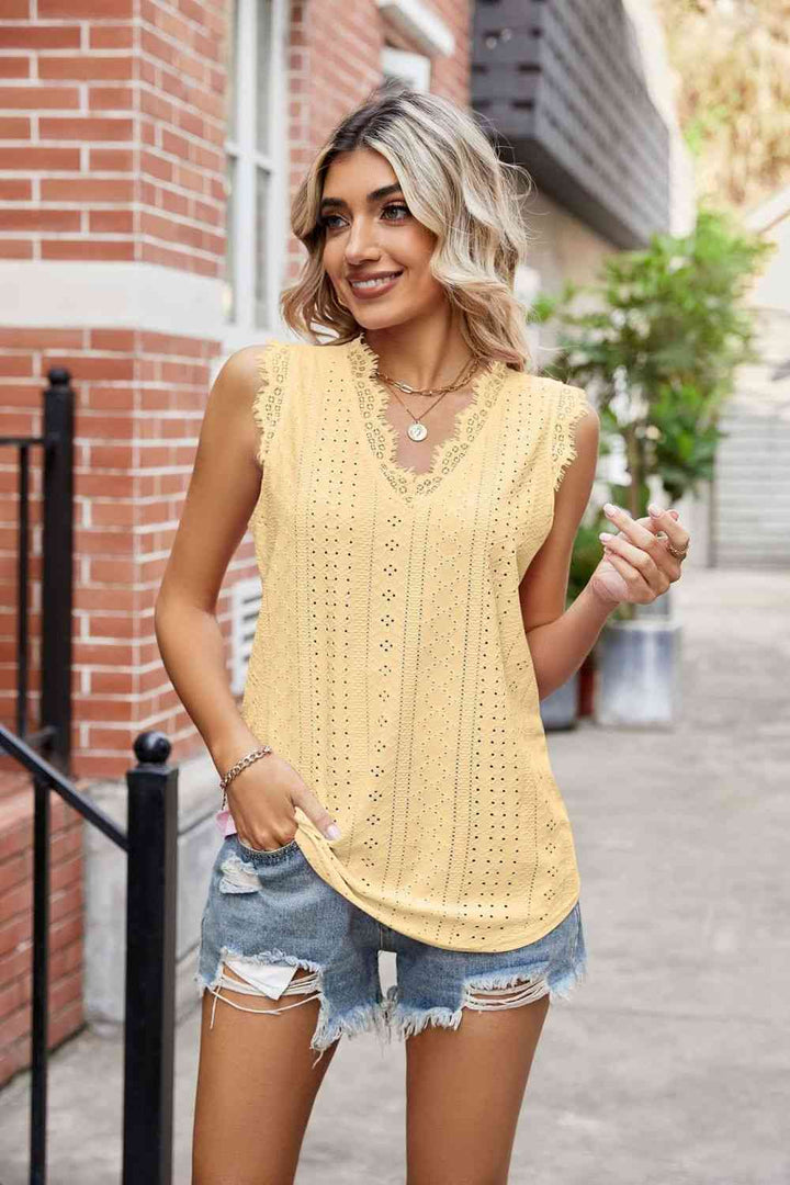 Stilla | Blondekant V-hals Tank