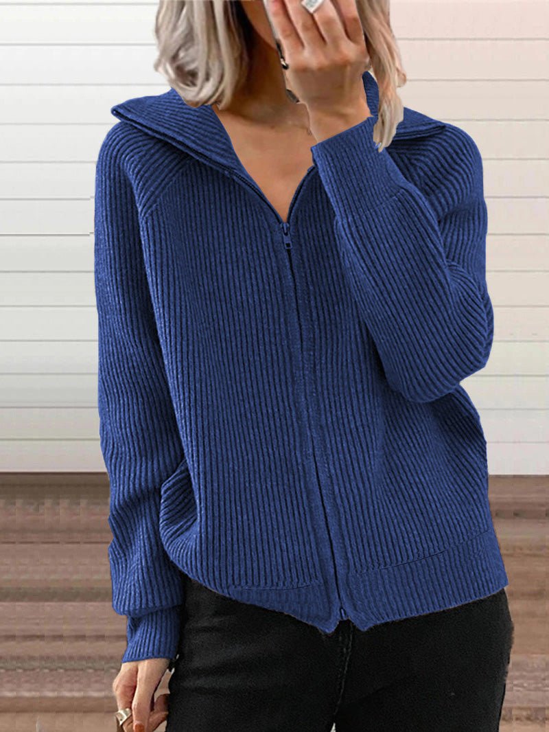 Stilla | Cozy Cotton Knit Zip-Up Pullover Jakke