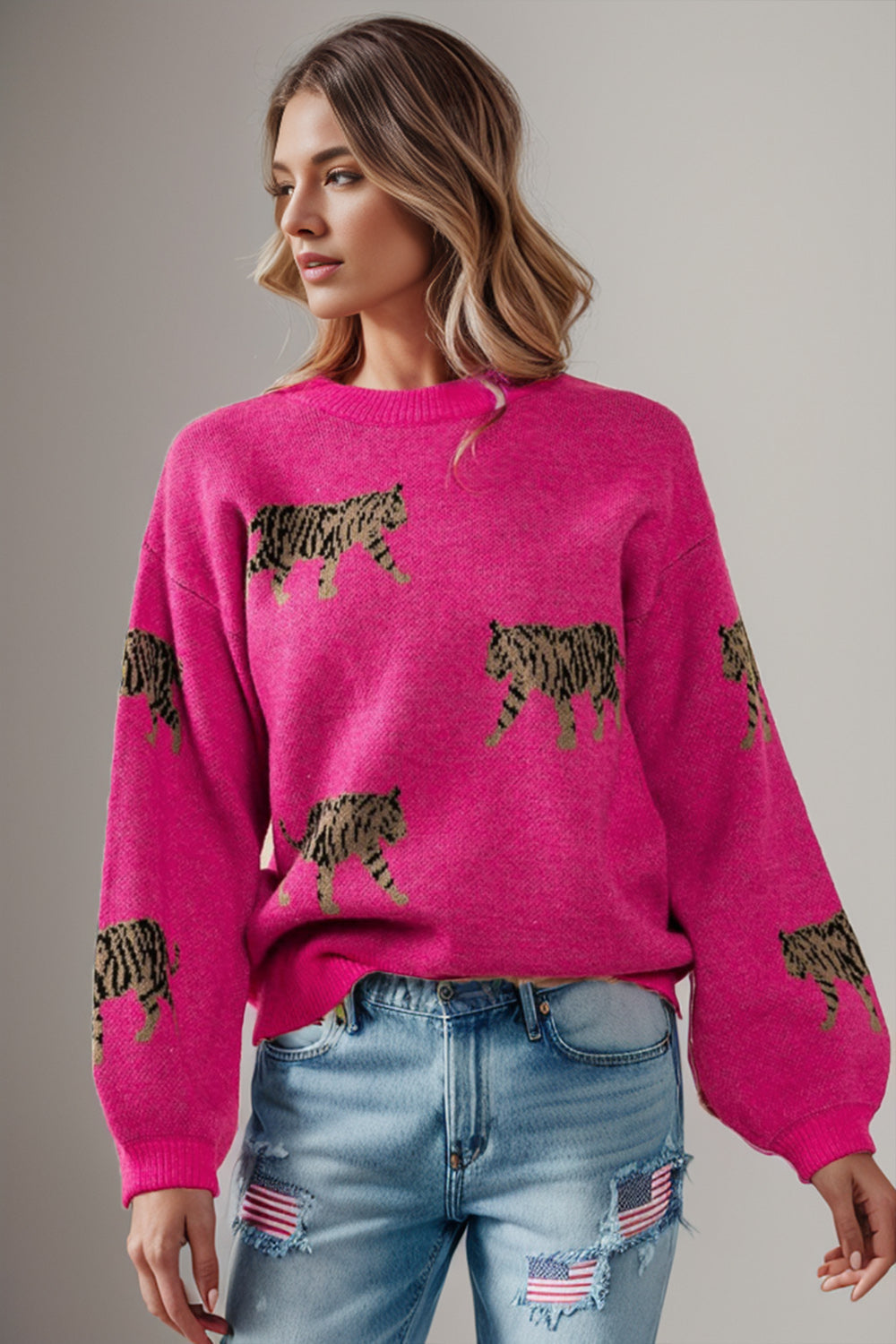Stilla | Mønster Rund Hals Drop Skuldre Sweater