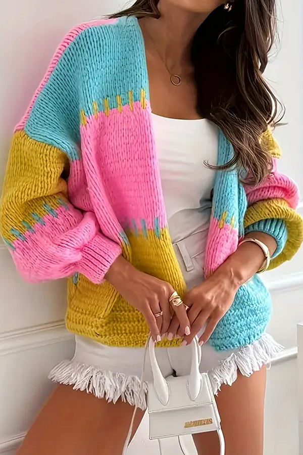 Stilla | Cozy Leisure Cardigan med Kontrasterende Sømdetaljer
