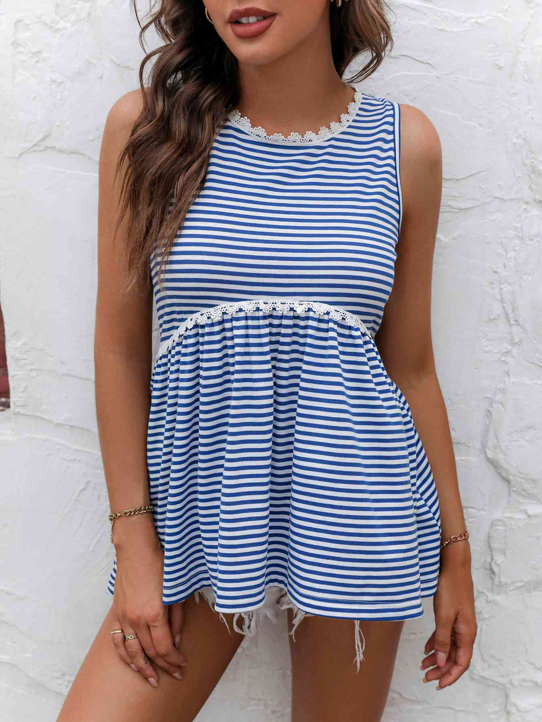Stilla | Blondekant Rund Hals Tanktop