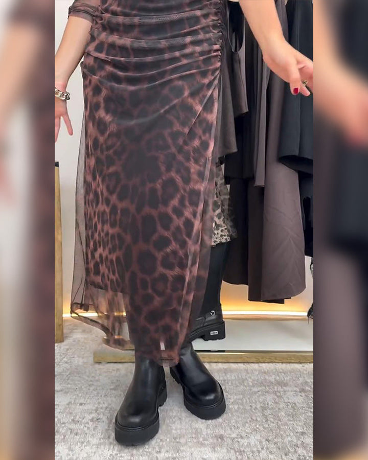Stilla | Kjole med leopardmønster