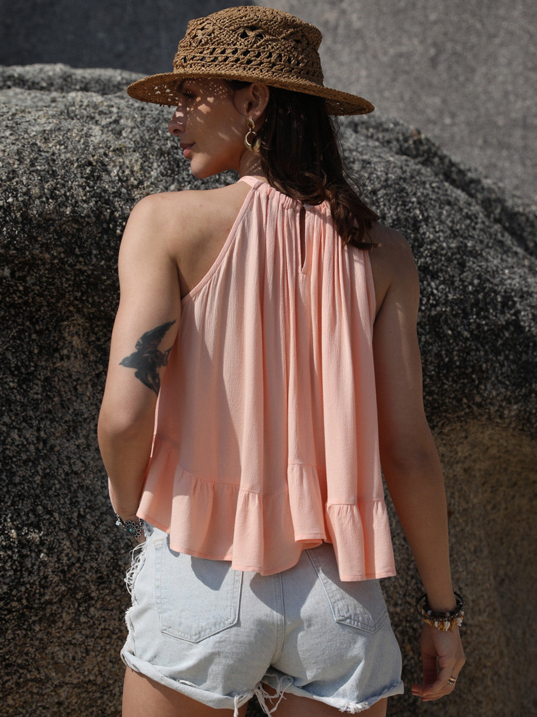 Stilla | Peplum Rund Hals Tank