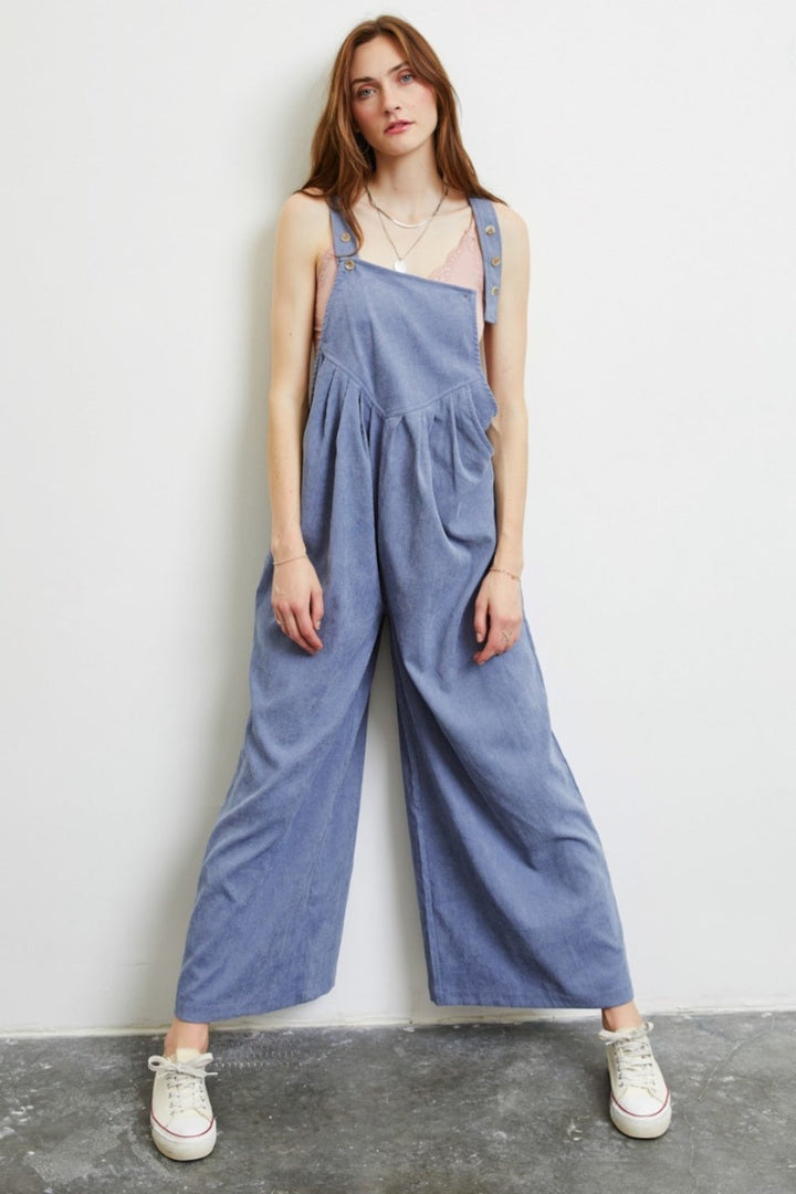 Stilla | Full Size Wide Leg Overalls Med Lommer