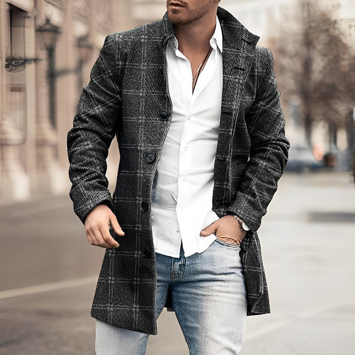 Stilla | Herrerternet Overcoat - Knappelukning med sidelommer