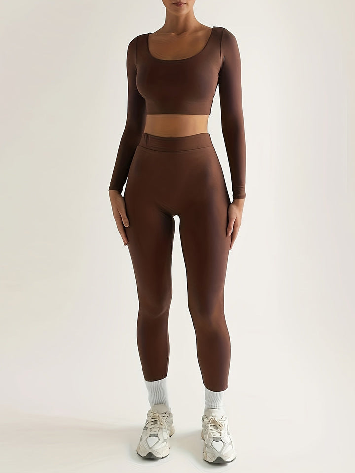 Stilla | Sportssæt Bestående Af En Langærmet Crop Top Og Højtaljede Skinnybukser