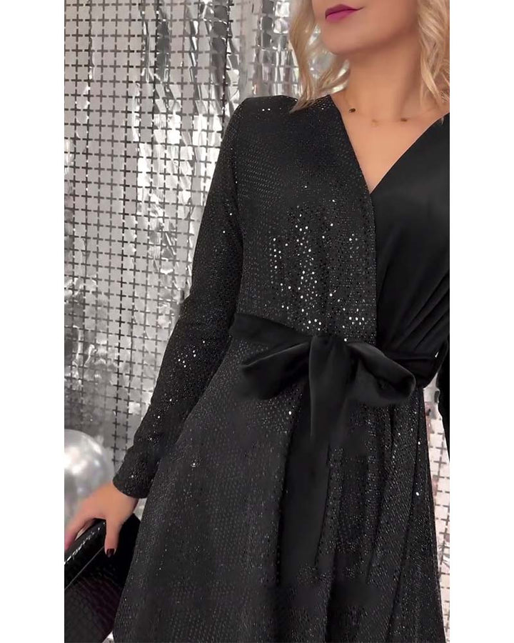 Stilla | Sexy V-udskæring Pailletvelour