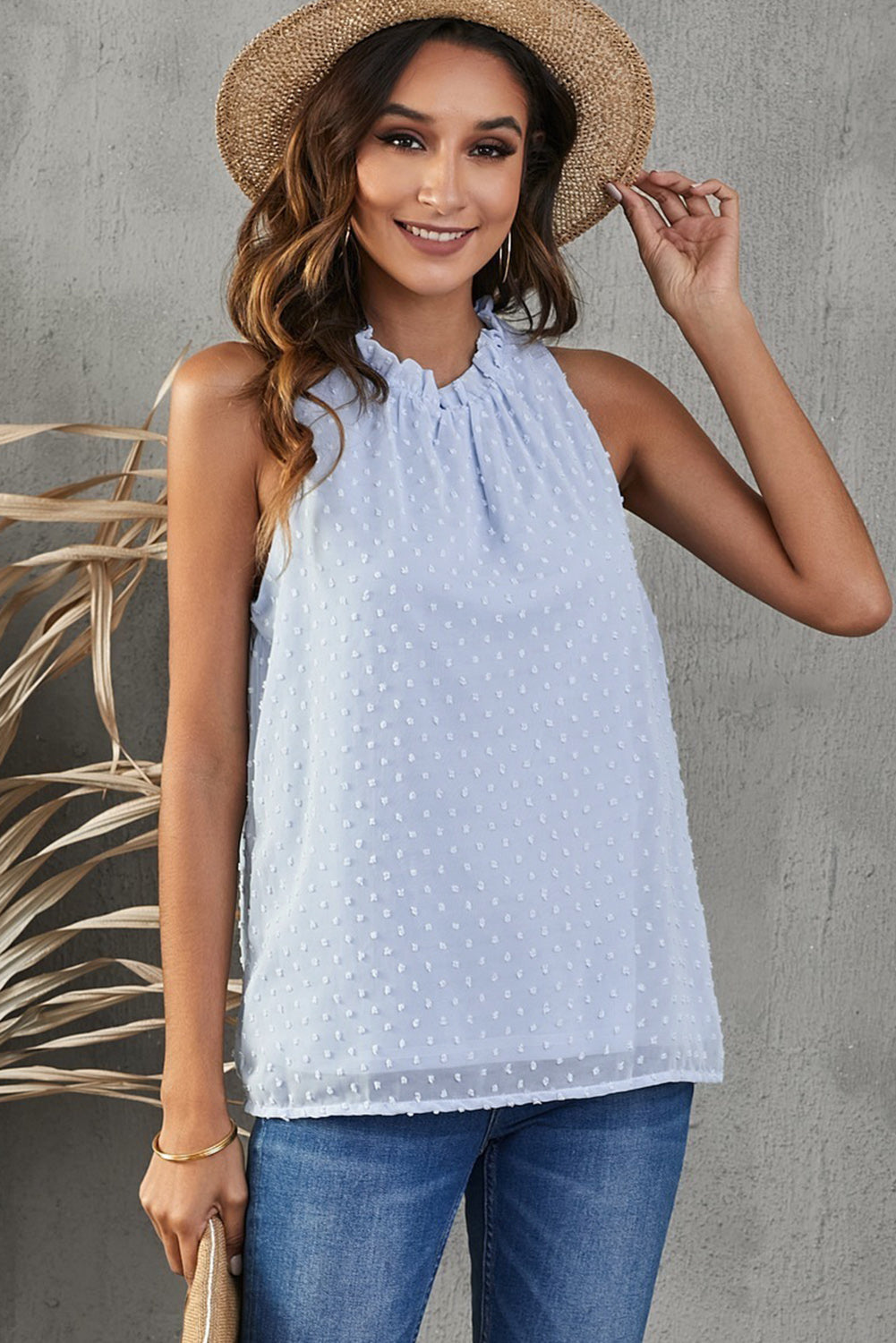 Stilla | Swiss Dot Rund Hals Tank