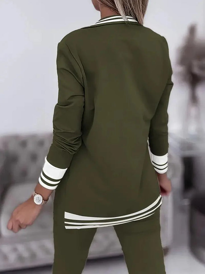 Stilla | Casual Striped Blazer & Pant Set