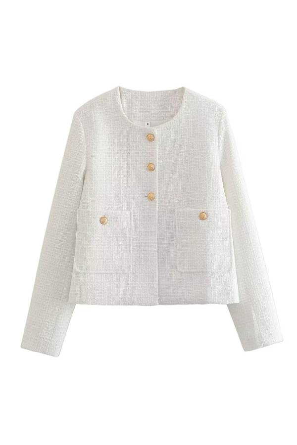 Stilla | Hals Slim Fit Farveblok Kvinder Knapjakke