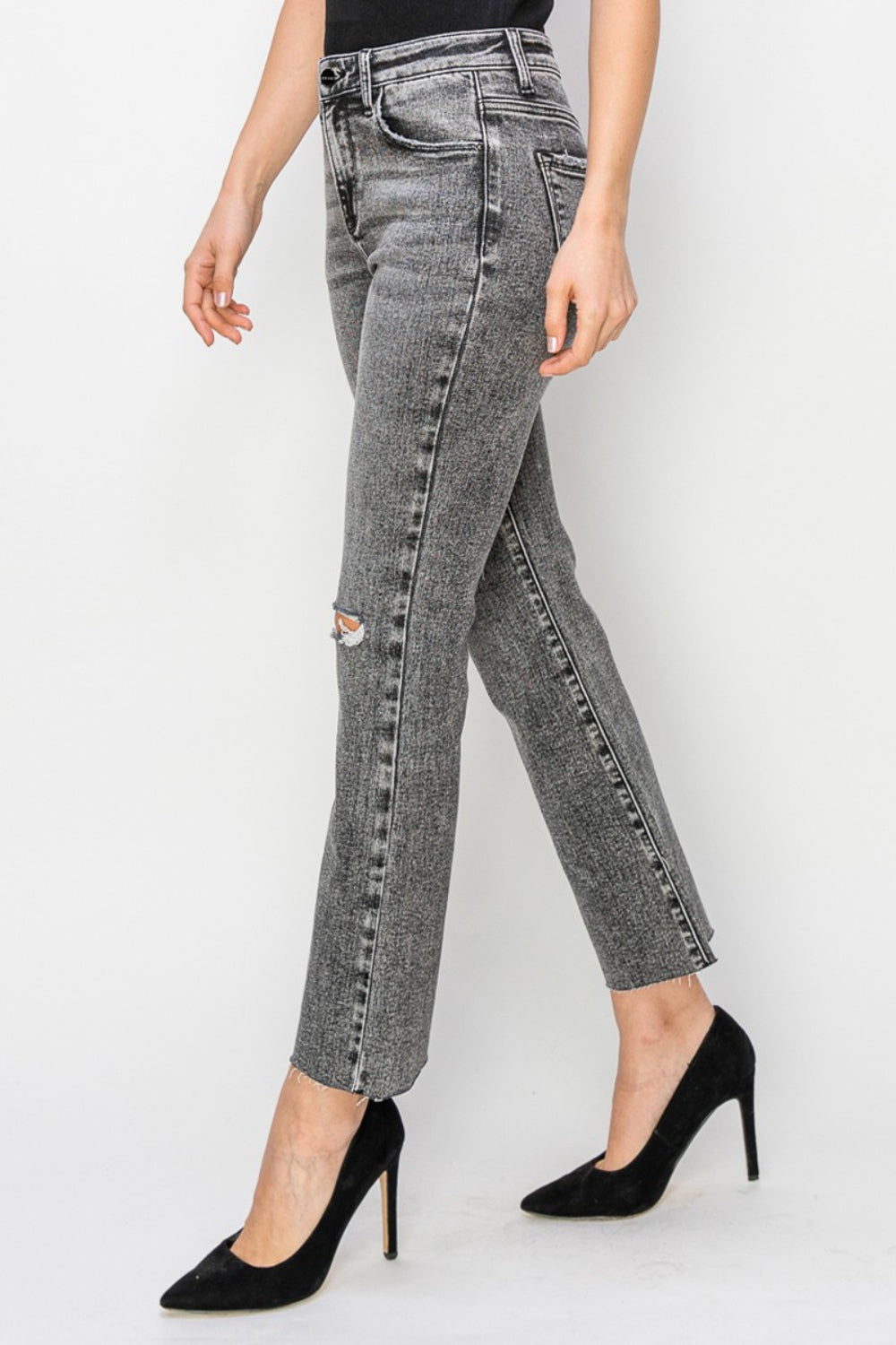 Stilla | Høj Talje Slidte Lige Jeans