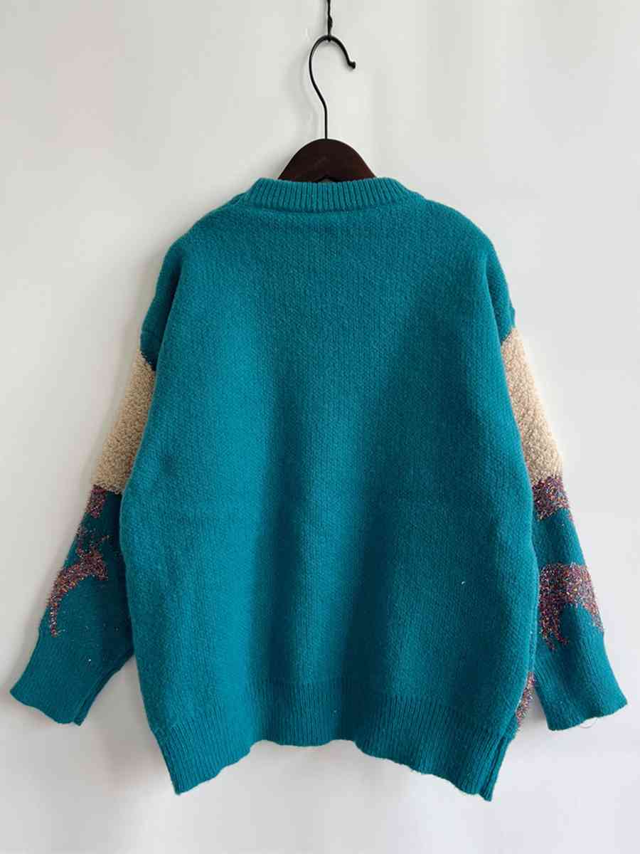 Stilla | Juletræ & Rensdyr Rund Hals Sweater