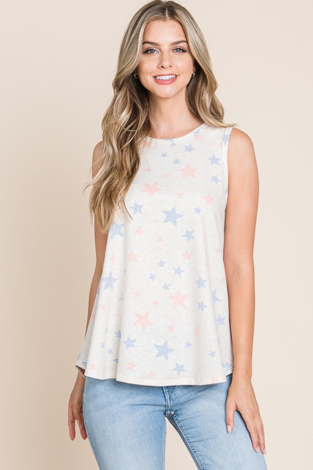 Stilla | Stjerneprint Rundhals Tank