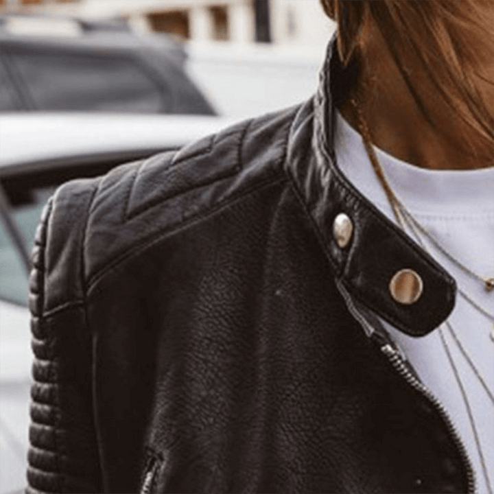 Stilla | Dame Slim Fit Ståkrave PU Jakke