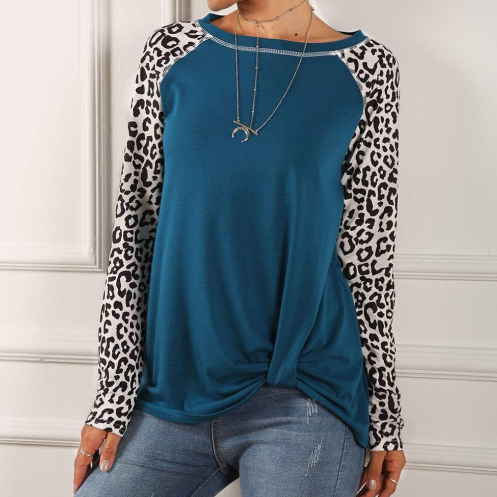 Stilla | Kvindelig Langærmet T-Shirt med Leopardmønster