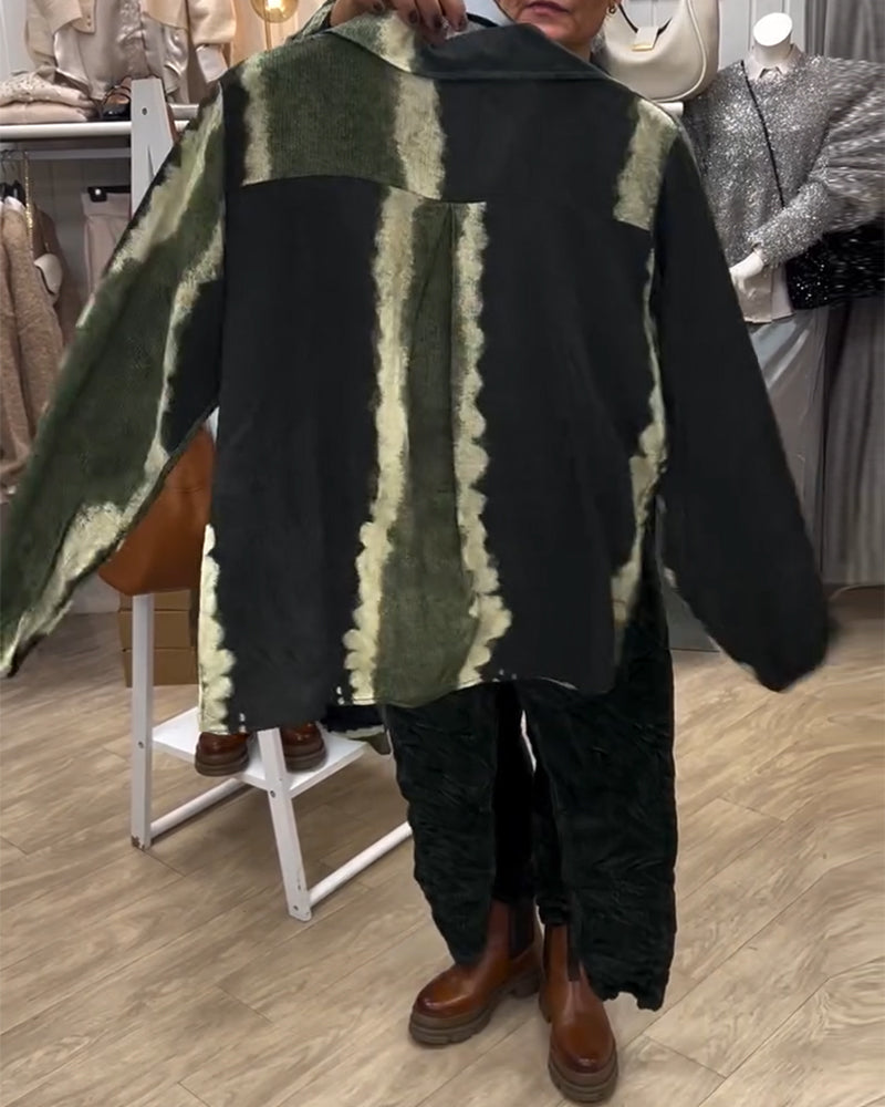 Stilla | Revers Retro Farveblok Lange Ærmer