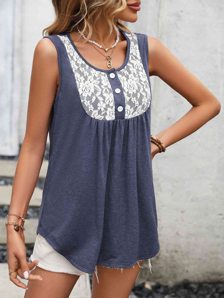 Stilla | Blonde Kontrast Scoop Neck Tank