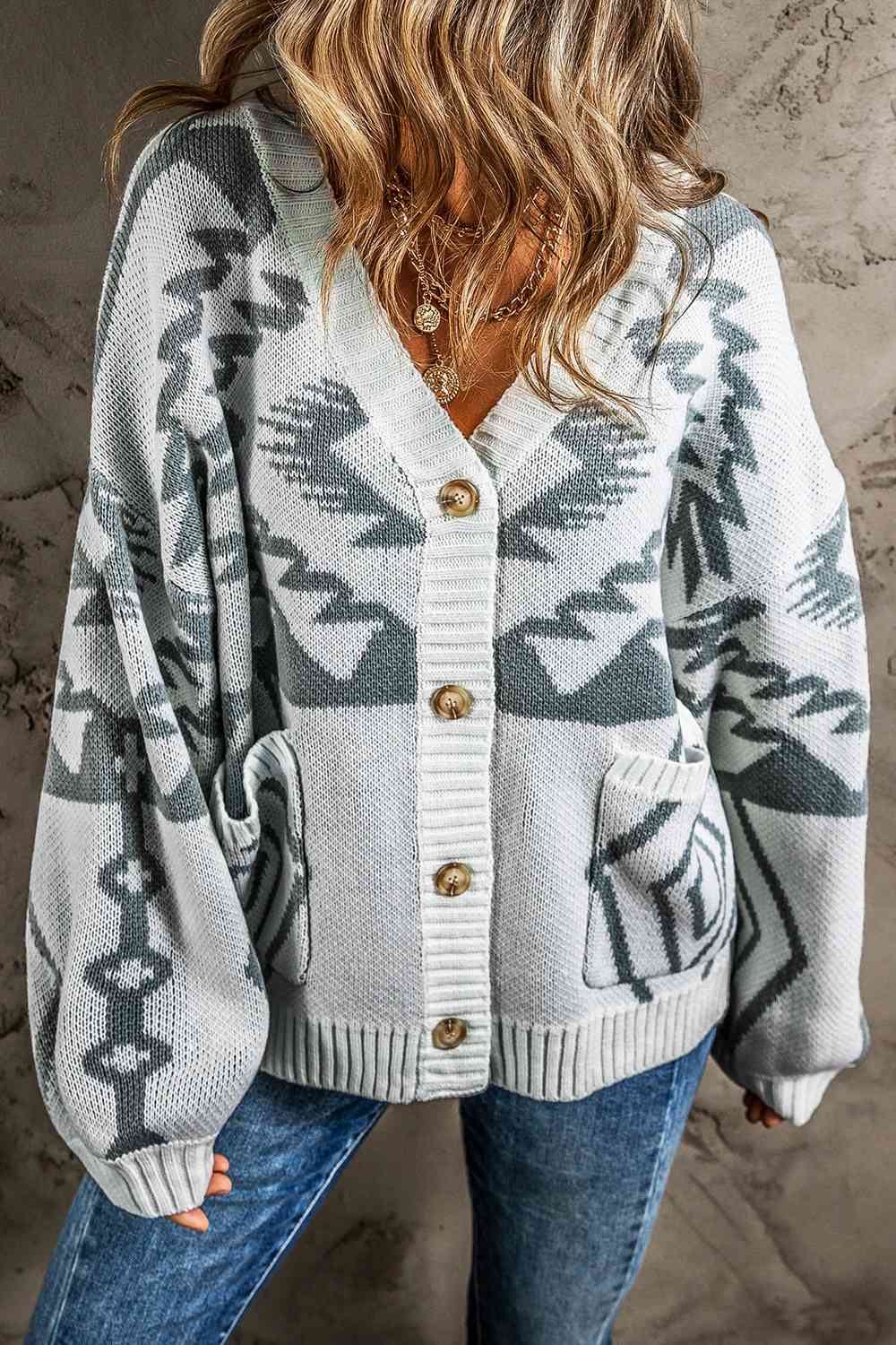 Stilla | Knapper Op V-hals Langærmet Cardigan