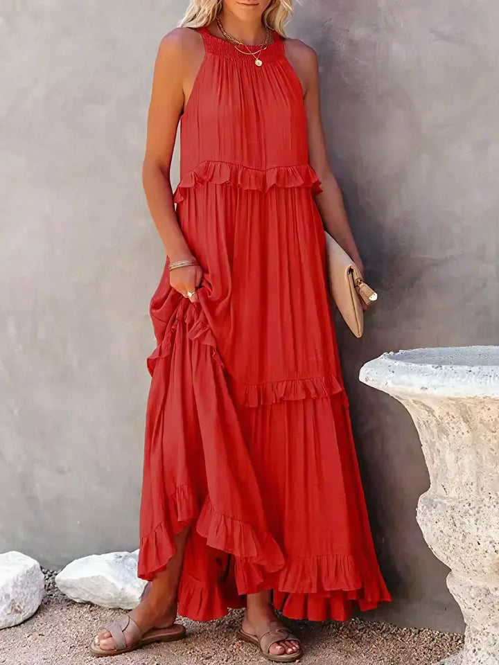 Stilla | Halter Ruffle Max Kjole