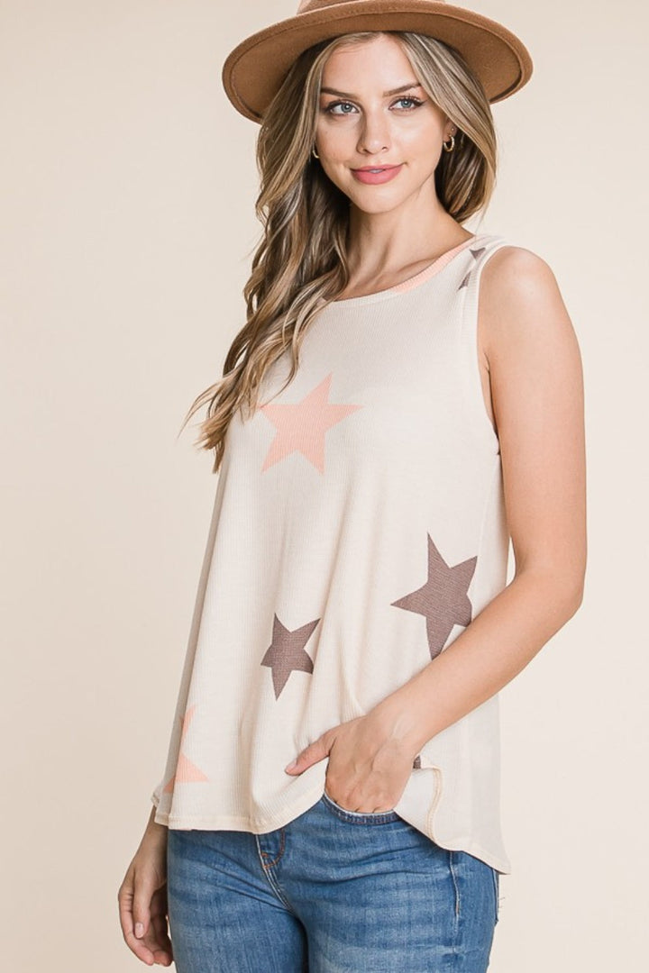Stilla | Stjerneprint Rund Hals Tank
