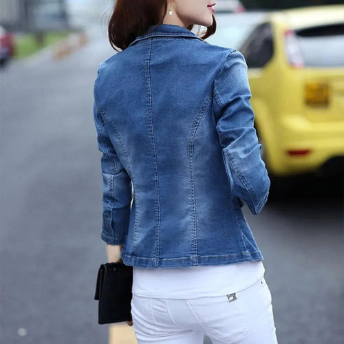 Stilla | Denim Jean Blazer Dame - Løs - Ensfarvet