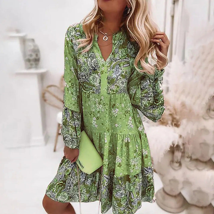 Stilla | Etno Stil Kjole Med Print
