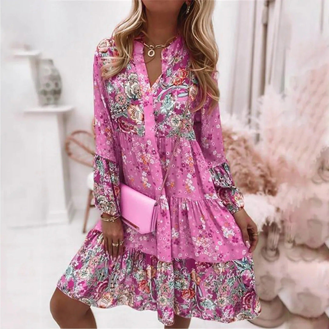 Stilla | Etno Stil Kjole Med Print