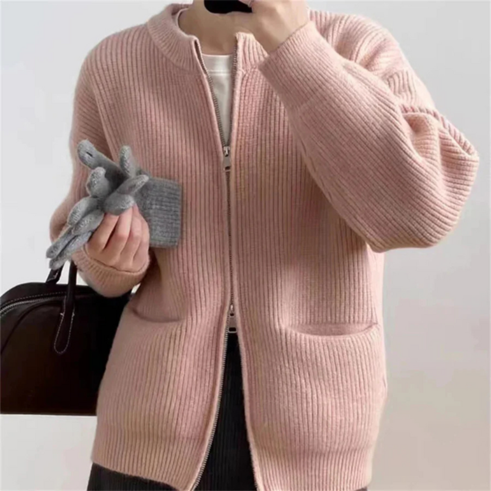 Stilla | Elegant Plus-Size Kvinder'S Zip-Up Cardigan For Komfort