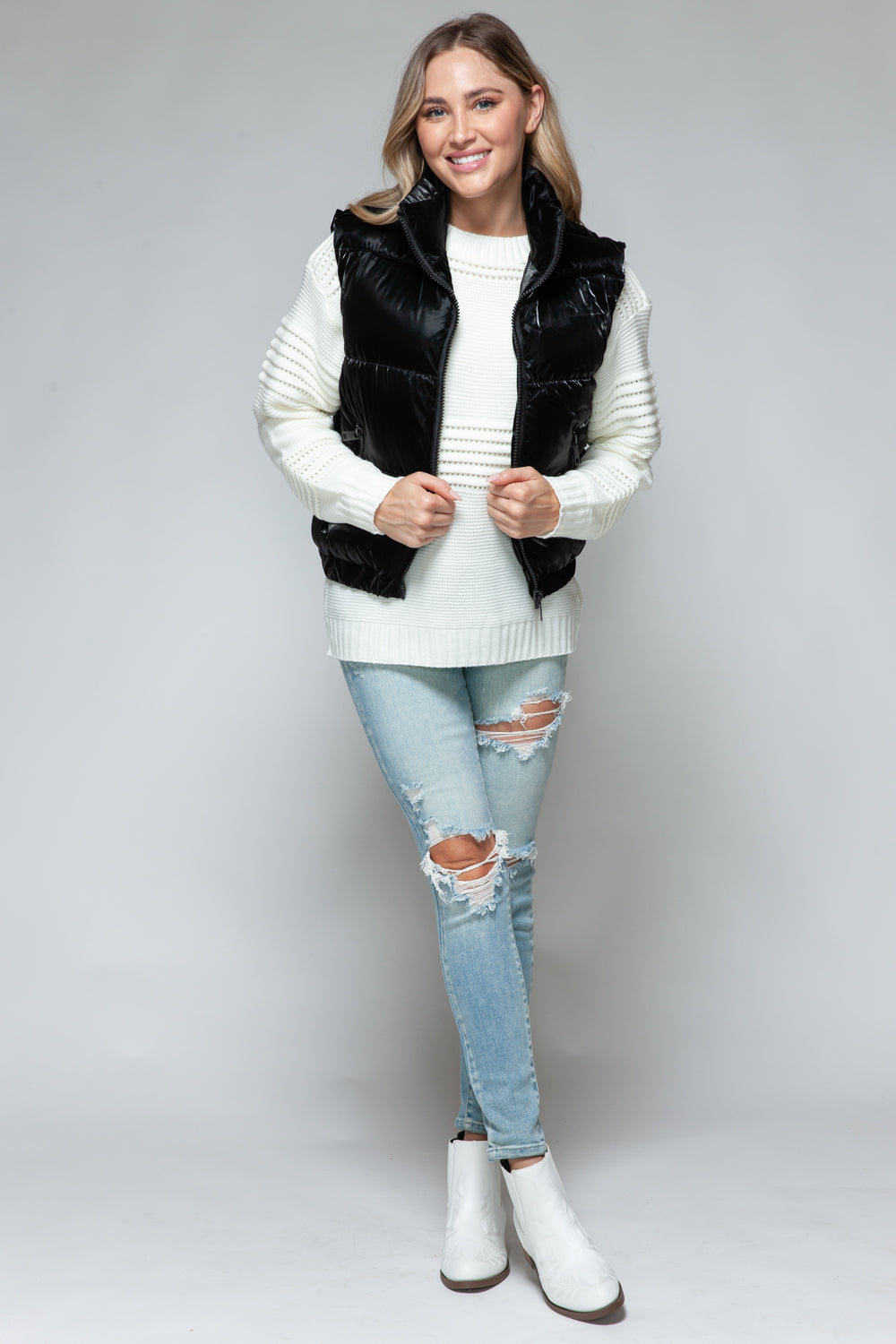 Stilla | Snob Steppet Vest med Blødt Pelsfor
