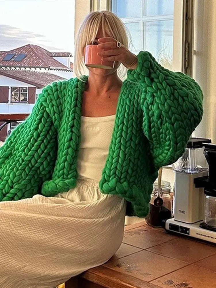 Stilla | Strik-Cardigan i Uni, leger
