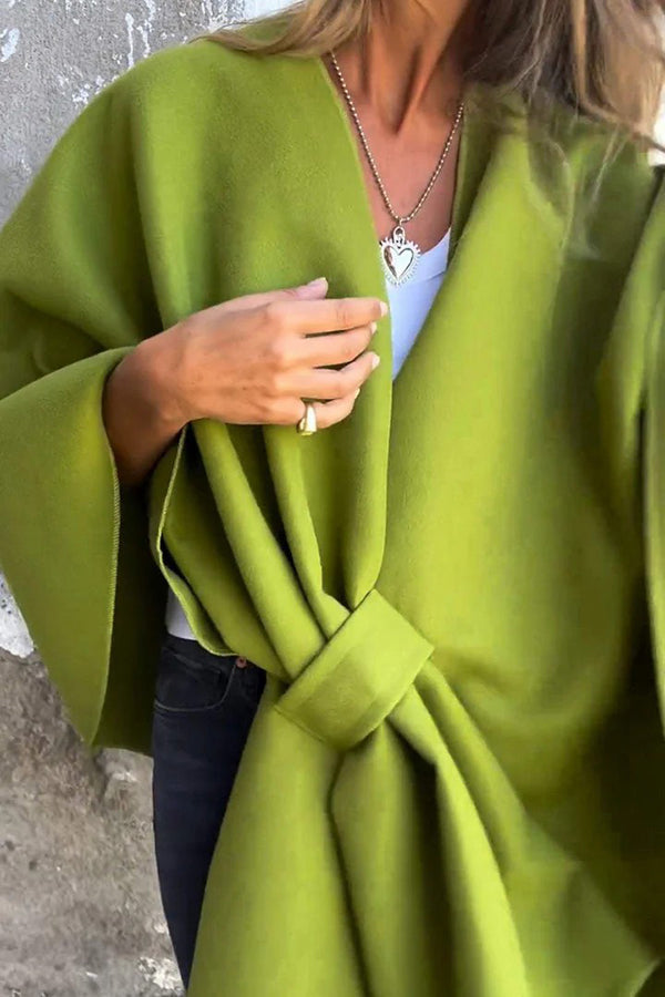 Stilla | Cozy, Loose V-Hals Stole Cape Jakke
