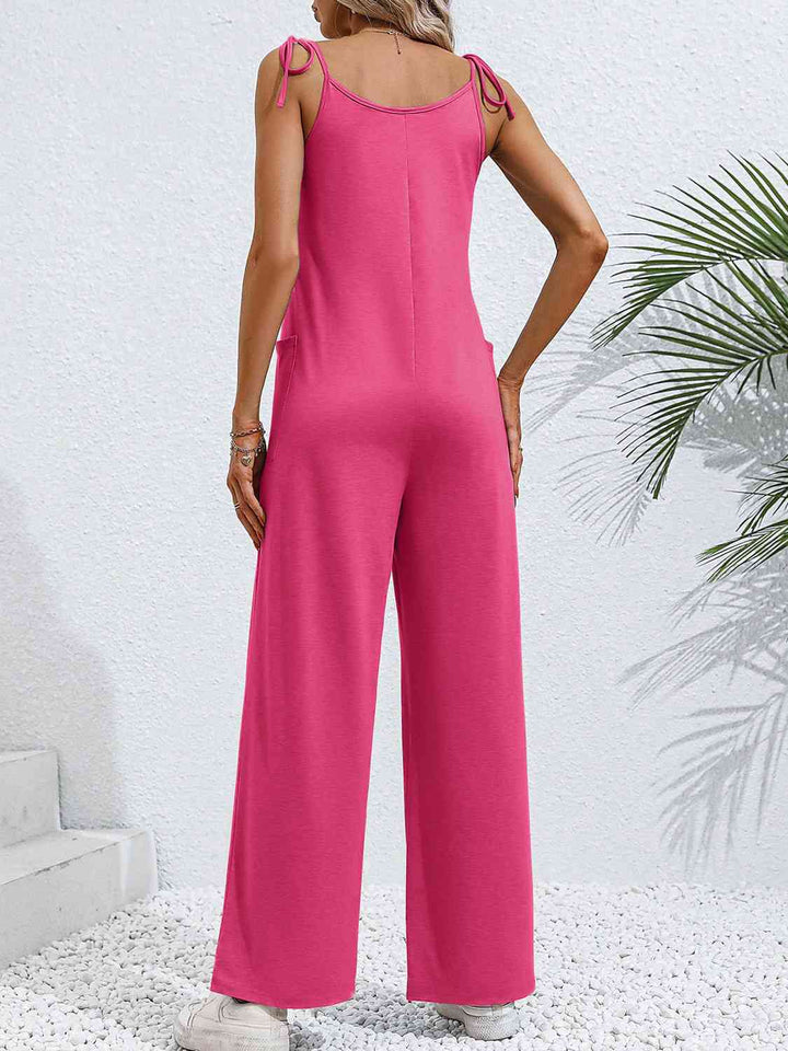 Stilla | Skulder Bred Ben Jumpsuit Med Lommer