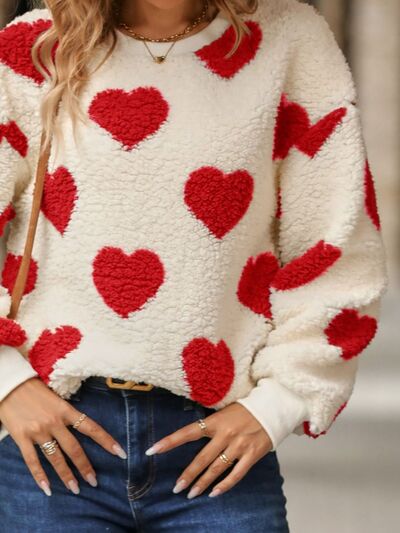 Stilla | Cozy Strik Sweater med Hjerte Mønster til Vinter Elegance