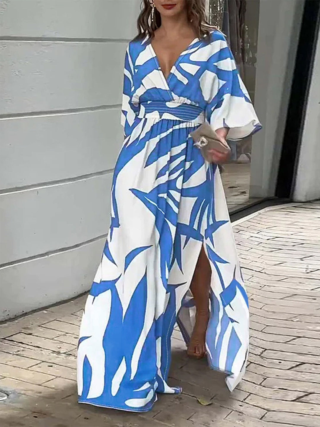 Stilla | Printed Surplice Maxi Kjole