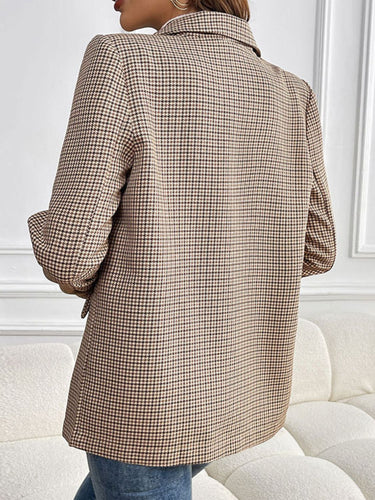 Stilla | Perfee Blazer med Lange Ærmer og Tjekket Krave