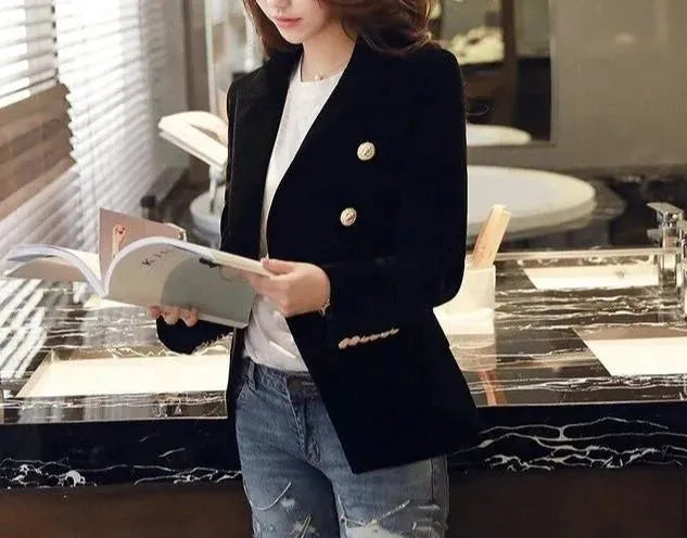 Stilla | Douceur Velvet Blazer Dame - Casual - Ensfarvet