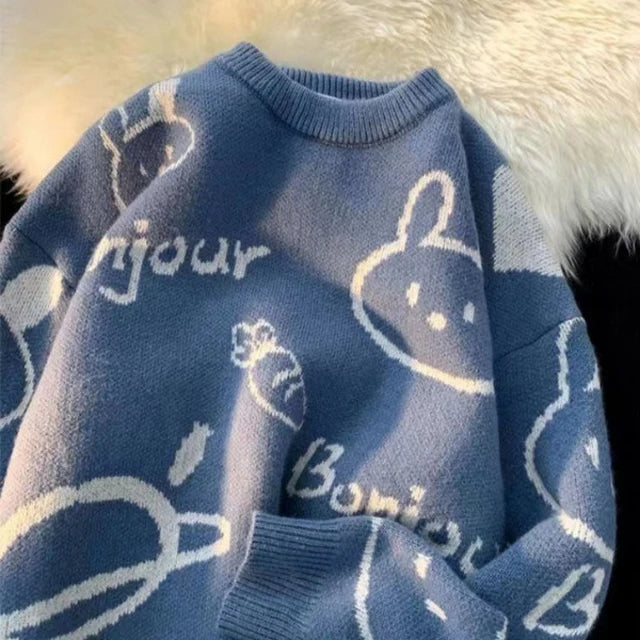 Stilla | Pullover af snoet maskenvare med pastelfarvet skyllemønster