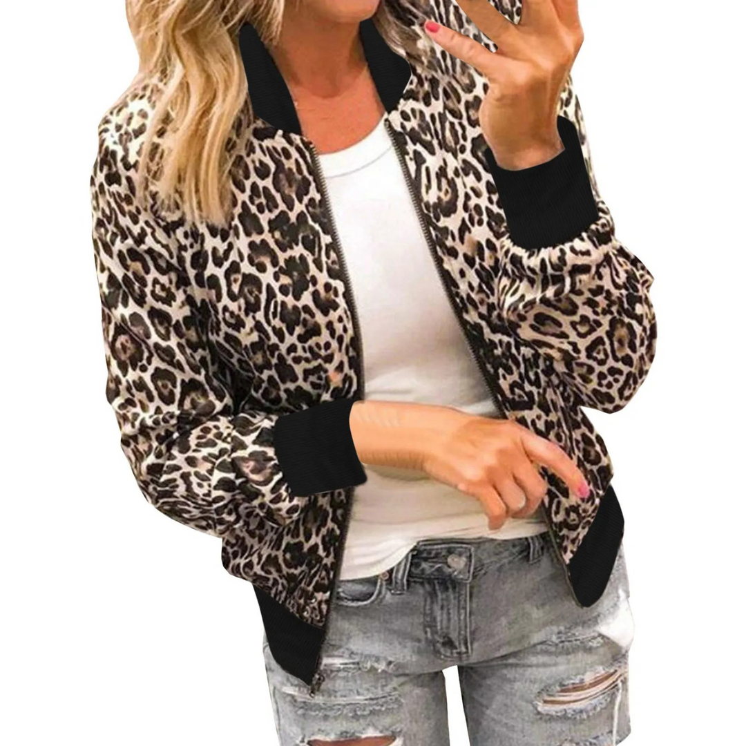 Stilla | Tynd kvindemantel med leopardmønster Rona