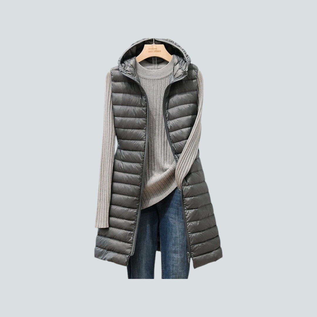 Stilla | Lange Puffer Vest - Stepp Hue ærmeløs Jakke - Varm isoleret Lag