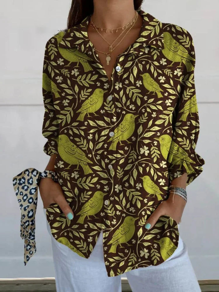 Stilla | Stilfuld Leopard Print Lang Skjorte til Kvinder