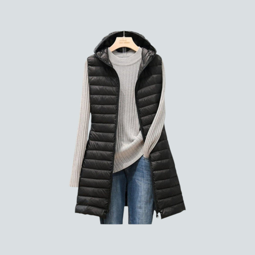 Stilla | Lange Puffer Vest - Stepp Hue ærmeløs Jakke - Varm isoleret Lag