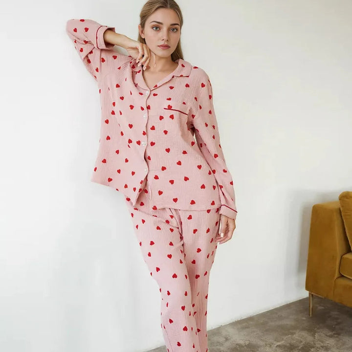 Stilla | Hjerteprint Pyjamassæt