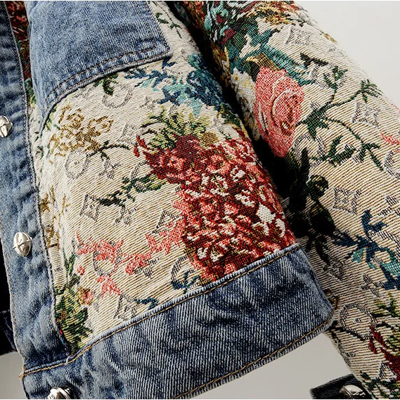 Stilla | Floral Jeansjakke til kvinder Juli