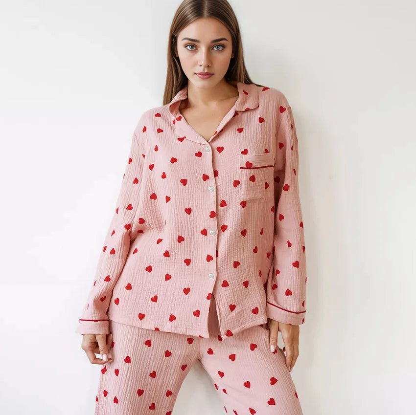 Stilla | Hjerteprint Pyjamassæt