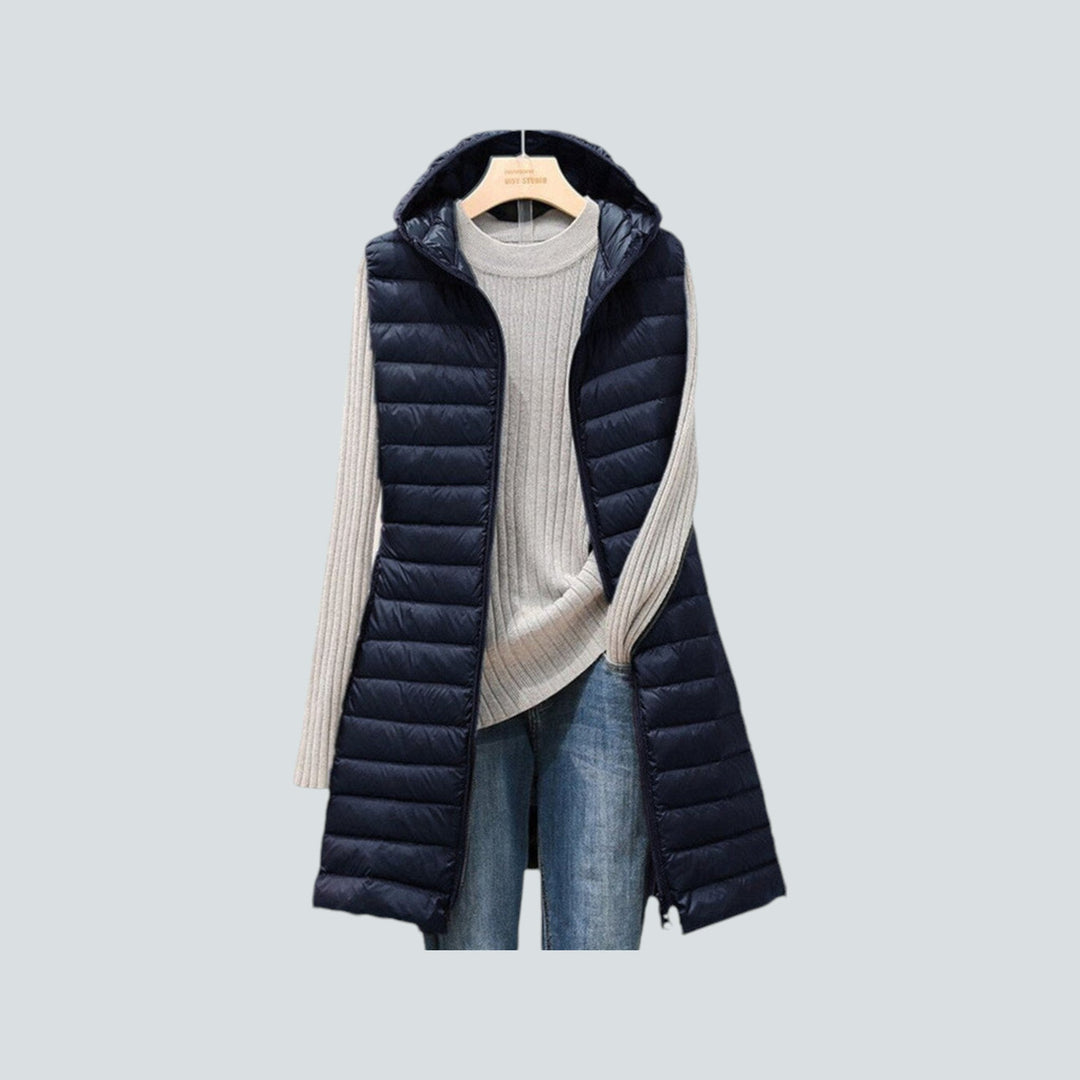Stilla | Lange Puffer Vest - Stepp Hue ærmeløs Jakke - Varm isoleret Lag