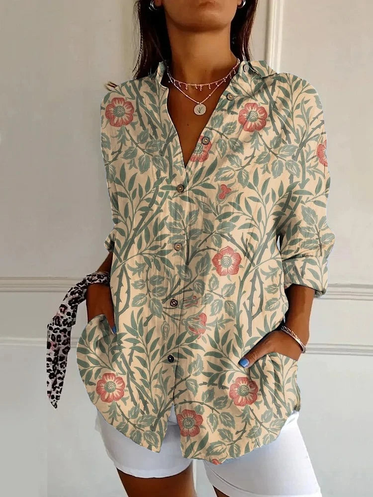 Stilla | Stilfuld Leopard Print Lang Skjorte til Kvinder
