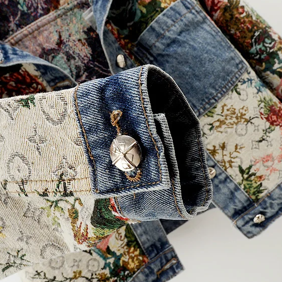 Stilla | Floral Jeansjakke til kvinder Juli