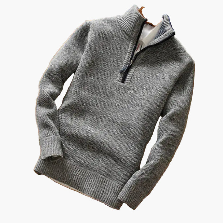 Stilla | Strikpullover med Lynlås - Moderne Fritidsstil til Hverdag og Kontor